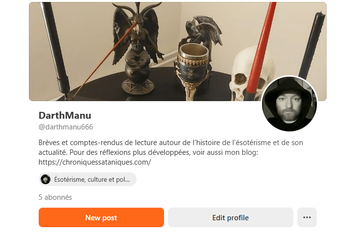 Ma page de profil sur Substack.